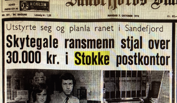 Faksimile fra Sandefjords Blad 7. oktober 1974.