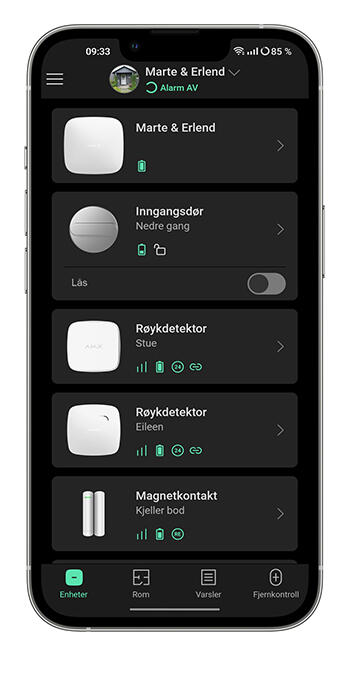 Alt kan styres fra app og telefon