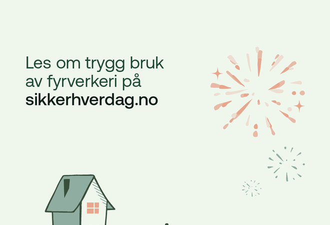 Plakat: Info fra DSB og Brannvernforeningen om trygg bruk av fyrverkeri