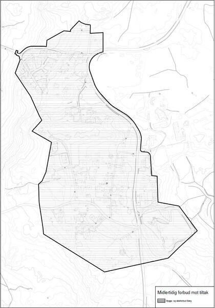 Kartutsnitt - Midlertidig forbud mot tiltak - Berg