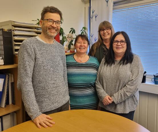 F.v. økonomisjef Magne Wilhelmsen, lønnsmedarbeider Solveig Sommerseth, økonomimedarbeider Karin Olaisen og controller Ann-Heidi Årland.