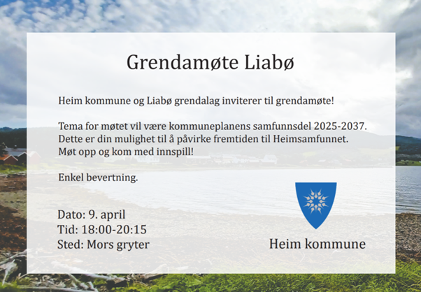 Plakat: Grendamøte Liabø