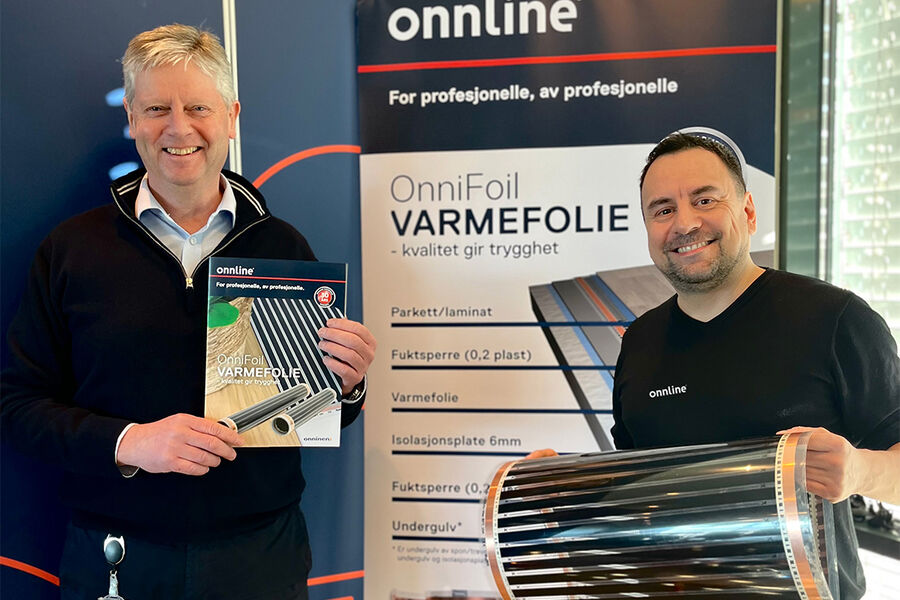 På bildet ser fra venstre, Steinar Rudseter, salgsdirektør Installasjon og Thomas Lekang, leder Egne Merkevarer i Onninen.