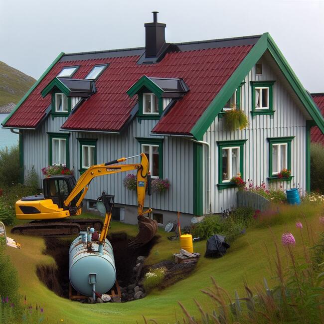 Grave opp oljetank