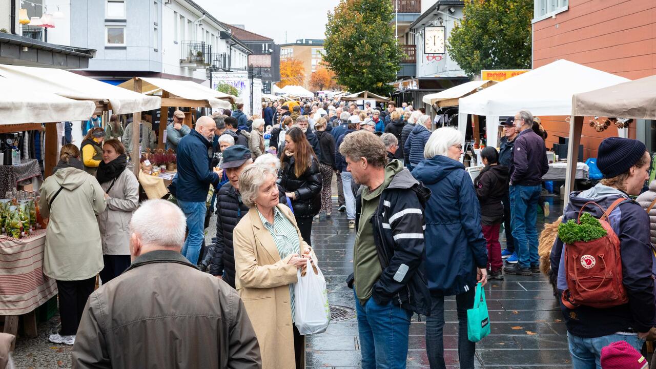 Matmarkedet og utstillere under Matlystfestivalen