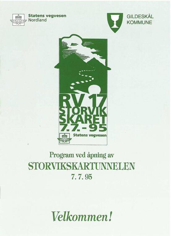 Bilde av programmet fra åpningen av Storvikskartunnellen