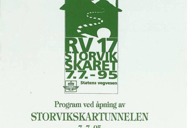 Bilde av programmet fra åpningen av Storvikskartunnellen