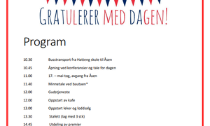 Bilde av 17. mai-program Hatteng 2025