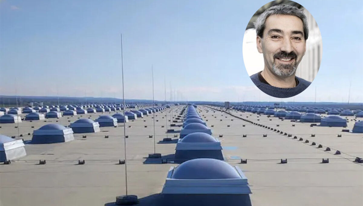 – Lyntetthet er et parameter som vi trenger for å beregne risiko for byggene, men det er ikke direkte relatert til lynaktivitet. Milos Popovic, rådgivende ingeniør elektro i Rambøll Norge AS. Bildet viser lynvern på taket av et logistikkbygg for Lidl i Kroatia.