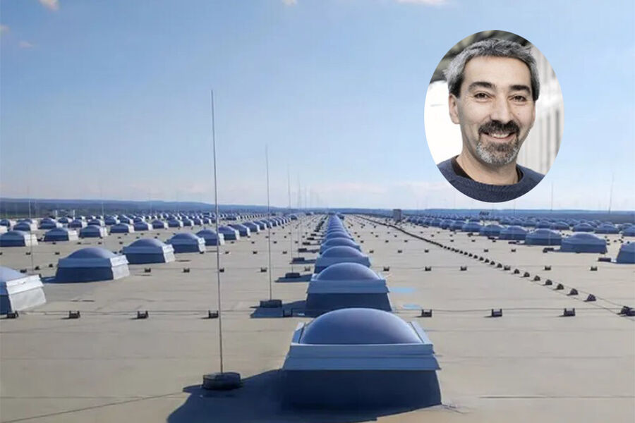 – Lyntetthet er et parameter som vi trenger for å beregne risiko for byggene, men det er ikke direkte relatert til lynaktivitet. Milos Popovic, rådgivende ingeniør elektro i Rambøll Norge AS. Bildet viser lynvern på taket av et logistikkbygg for Lidl i Kroatia.