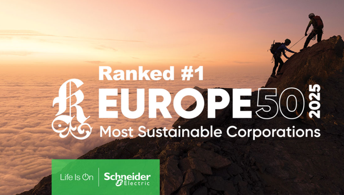 Schneider Electric er kåret til Europas mest bærekraftige selskap av Corporate Knights, et kanadisk medie- og forskningsselskap som årlig vurderer bedrifters ytelse innen bærekraft.