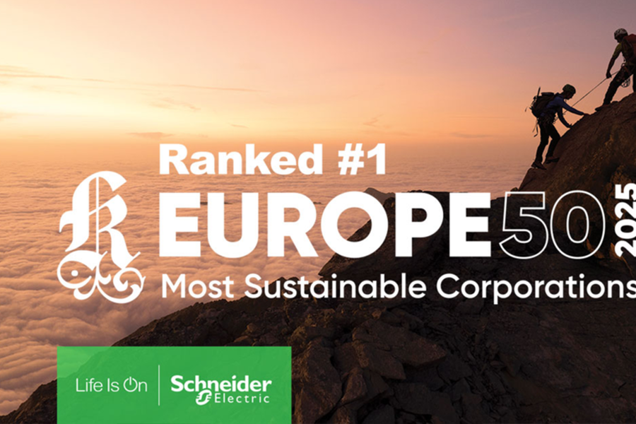 Schneider Electric er kåret til Europas mest bærekraftige selskap av Corporate Knights, et kanadisk medie- og forskningsselskap som årlig vurderer bedrifters ytelse innen bærekraft.