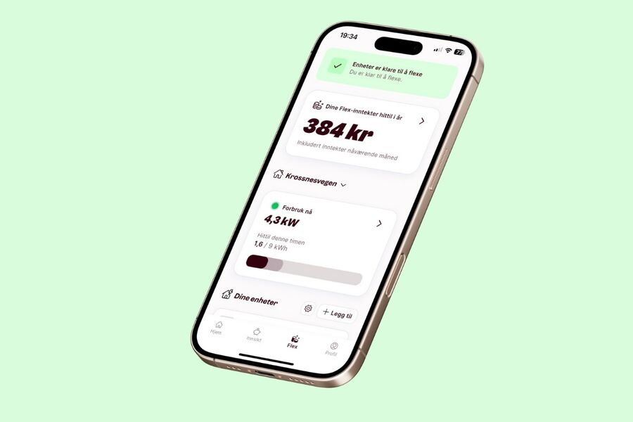 Byge-Flex er den første appen i Norge som muliggjør fleksibilitetsstyring av ulike smarte enheter, skriver Haugaland Kraft.
