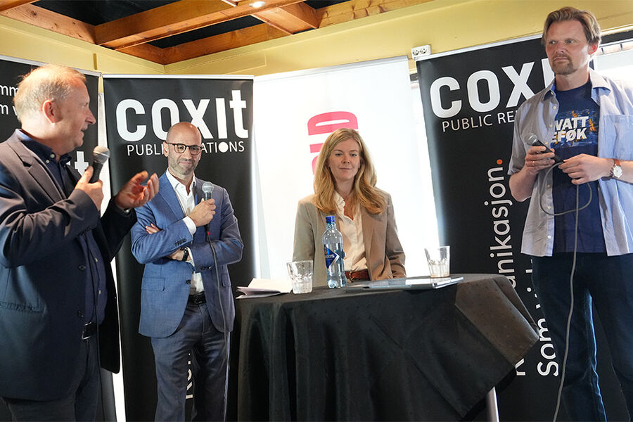 Her ser vi Alexandre Vermot, Country President i Schneider Electric Norge ( nummer to fra venstre) i en debatt under Arendalsuka.