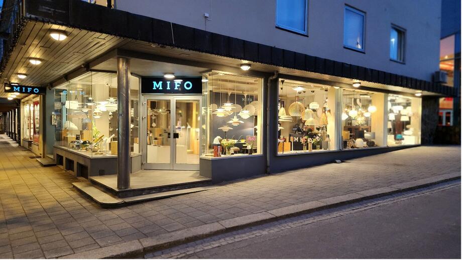 MIFOs butikk for designbelysning i Storgata 17, i Molde sentrum. Alle foto: MIFO