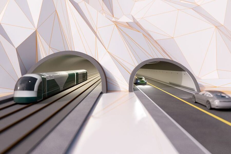 Illustrasjon av Fellesprosjektet Arna-Stanghelle. Statens vegvesen/Bane NOR inviterer til leverandørdag og markedsdialog.