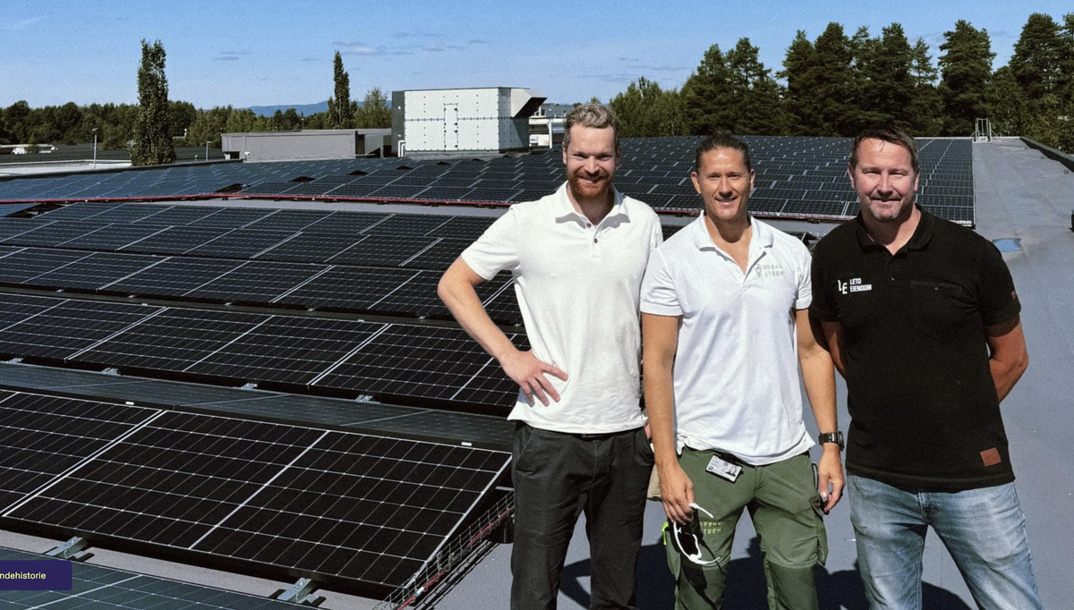 Familieeide Leto Eiendom har investert i solcelleanlegg på tre av sine næringsbygg på Øvre Romerike. Foto: Sunday Power