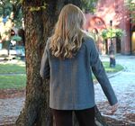 Grå dobbelspent kort kåpe