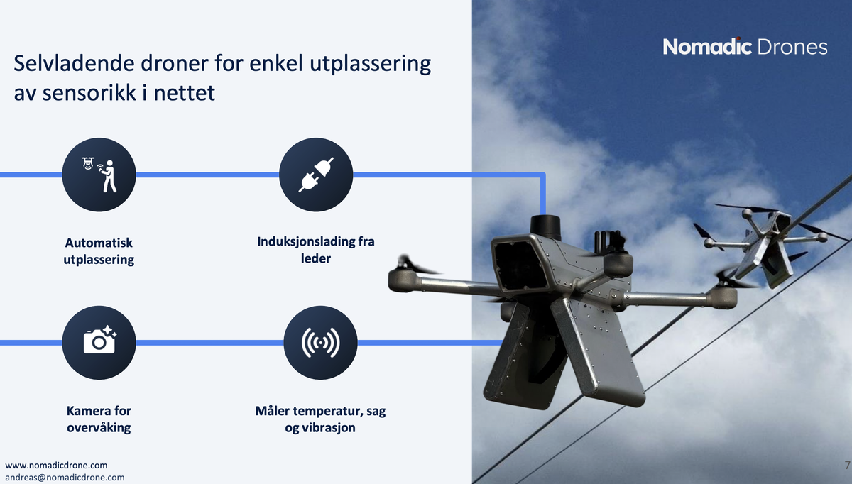 Nomadic Drones, som benytter seg av droneteknologi til innsamling av sanntidsdata for bedre drift og vedlikehold, deltok på konferansen.