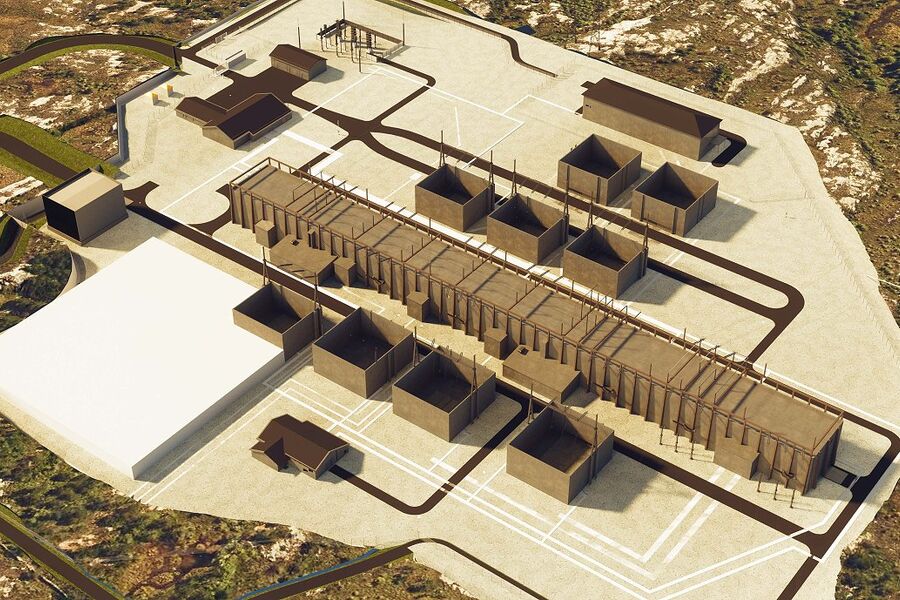 Illustrasjon av hvordan Øygarden transformatorstasjon vil bli. Illustrasjon: Statnett.