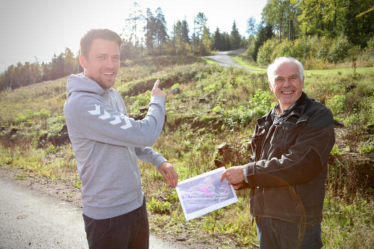 - Vi håper skileiken vi bygger for barn sentralt i dette området blir et viktig bidrag til rekrutteringen, sier Håkon Kjølstad Nilsen og Aksel Bogstad - Vi håper skileiken vi bygger for barn sentralt i dette området blir et viktig bidrag til rekrutteringen, sier Håkon Kjølstad Nilsen og Aksel Bogstad