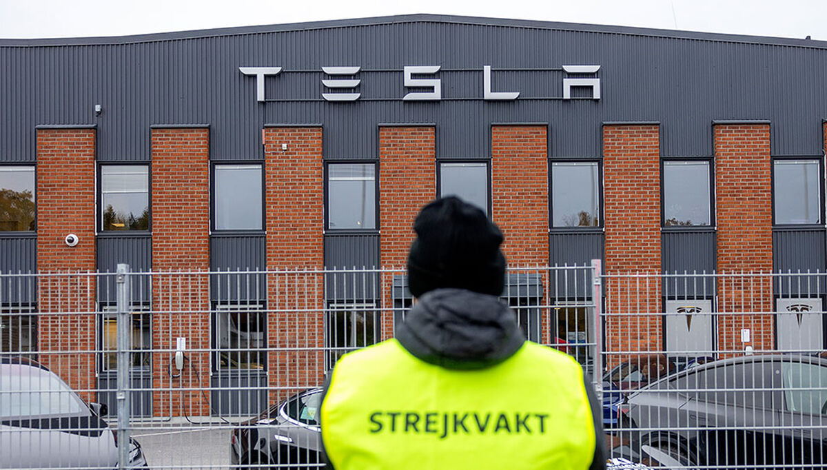 Denne konflikten startet høsten 2023, da det svenske metallar¬beiderforbundet IF Metall krevde at Tesla skulle inngå tariffavtale. Foto: IF Metall