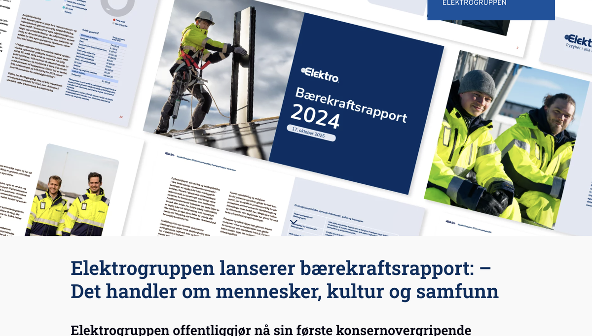Elektrogruppen offentliggjør nå sin første konsernovergripende bærekraftsrapport.