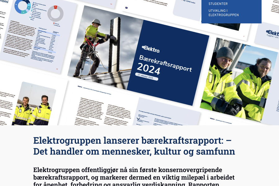 Elektrogruppen offentliggjør nå sin første konsernovergripende bærekraftsrapport.