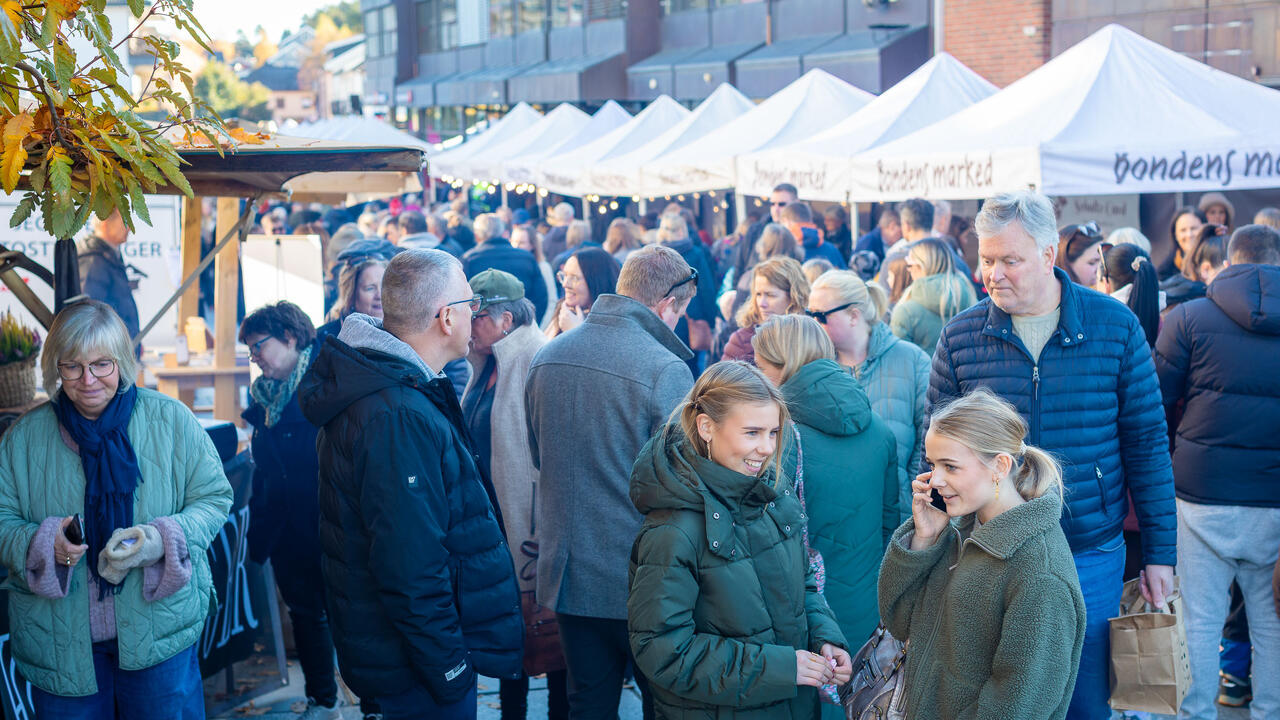 Foto av matmarkedet under Matlystfestivalen