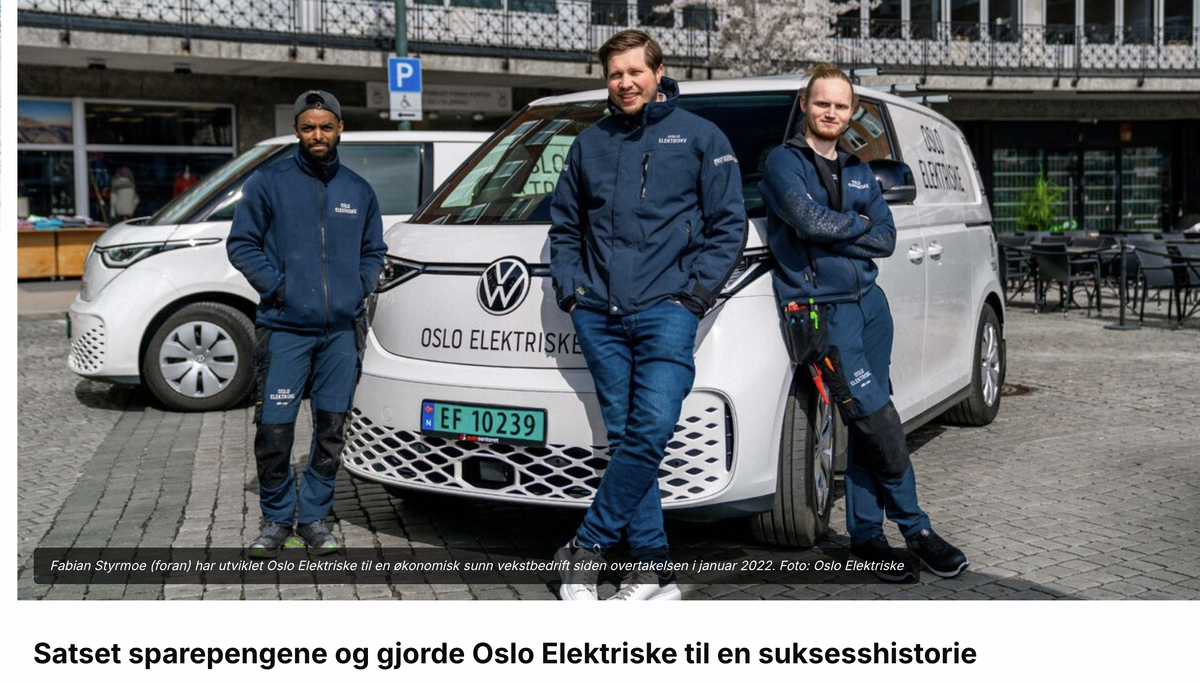 Artikkelen om Fabian Styrmoe og Oslo Elektriske ble oktober måneds mest leste sak.
