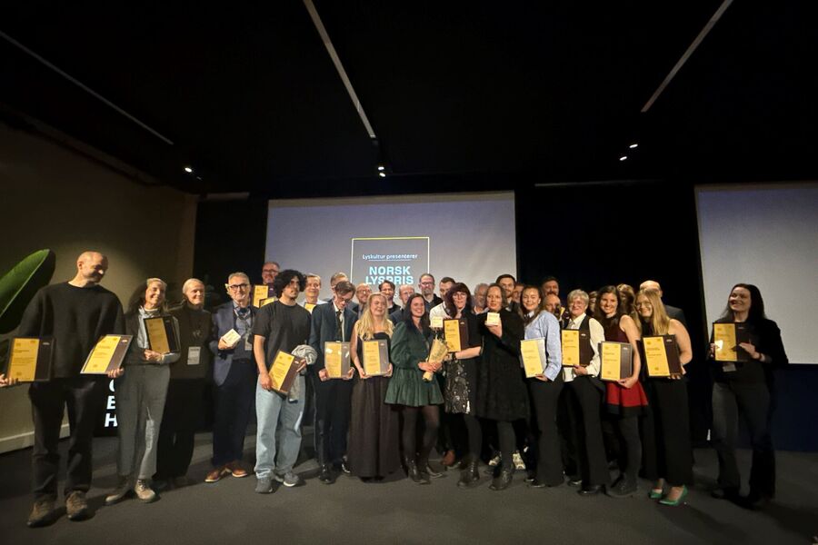 Alle de nominerte til Norsk lyspris 2025. Foto: Lyskultur