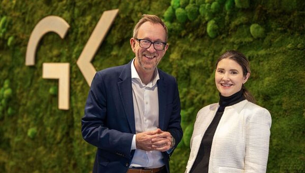Kim Robert Lisø, konsernsjef og Karina Nilsen, bærekraftsdirektør i GK Håvard Storvestre GK Gruppen.