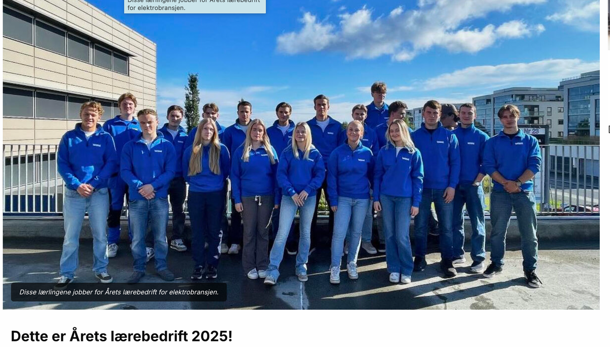 Saken om at Vintervoll ble kåret til Årets lærebedrift 2025 ble november måneds mest leste. Saken om at Vintervoll ble kåret til Årets lærebedrift 2025 ble november måneds mest leste.