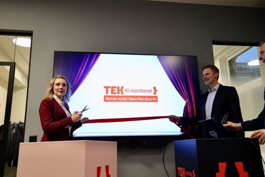 Karianne Tung og Øyvind Husby åpner TEK Norges KI-kontor Vilde Sollien, TEK Norge