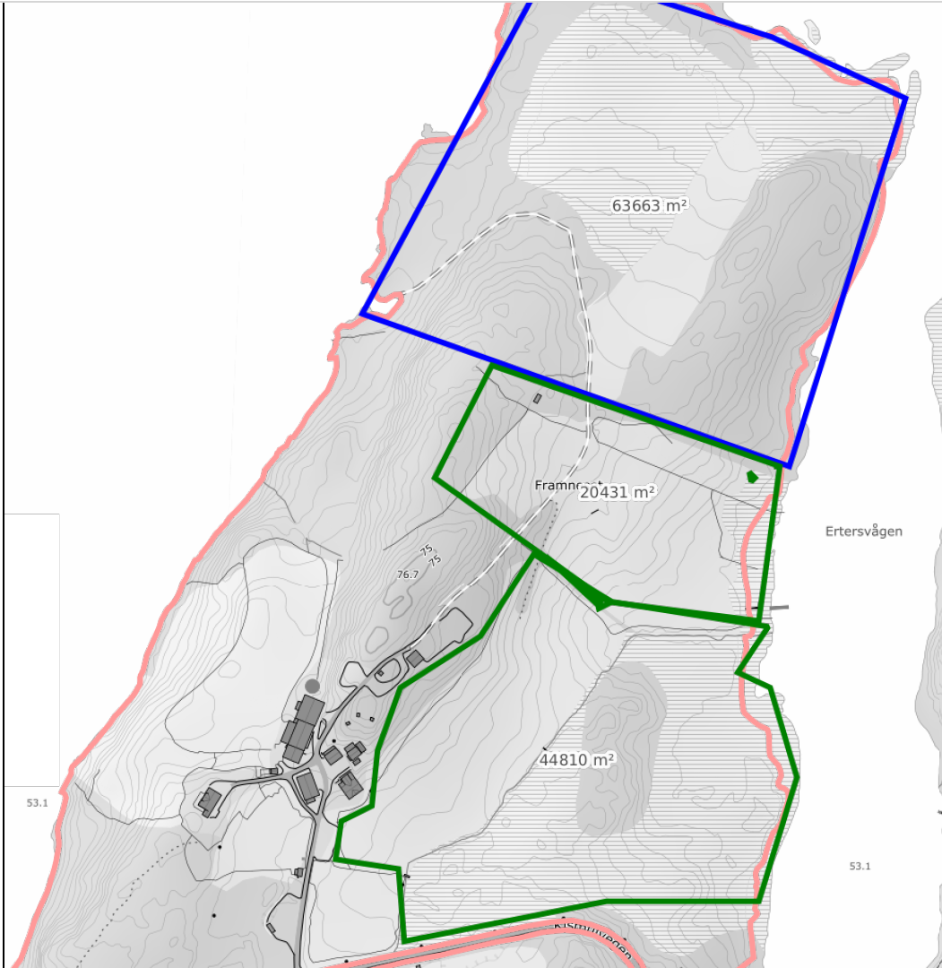 oversikt område på Framnes