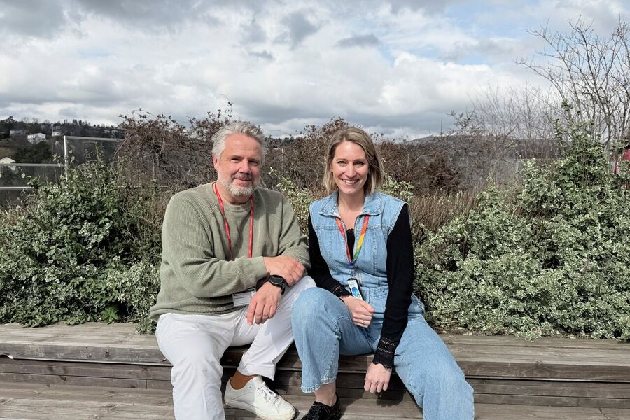 Tommy Bønsnes, CEO i TGN Energy & Kine Ryberg Strupstad, leder for Peak Shaper i Eidsiva Vekst. Foto: Eidsiva