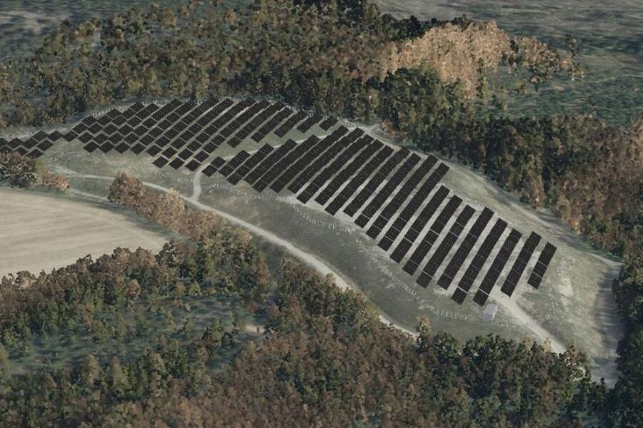 Illustrasjon av solkraftverket sett fra sørvest (kilde:Østfold Energi Solkraft AS)