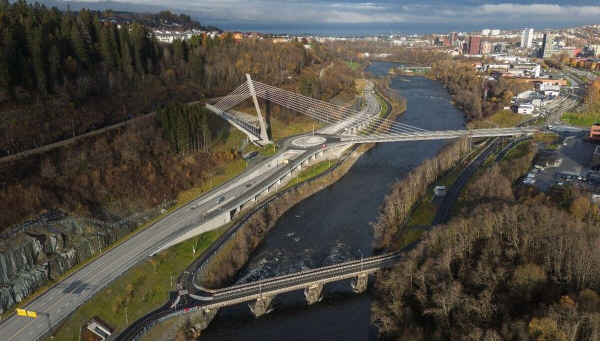 Nydalsbrua på rv. 706 i Trondheim. Foto: Erlend Karlsen / Statens vegvesen