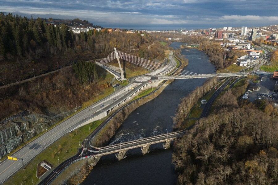 Nydalsbrua på rv. 706 i Trondheim. Foto: Erlend Karlsen / Statens vegvesen
