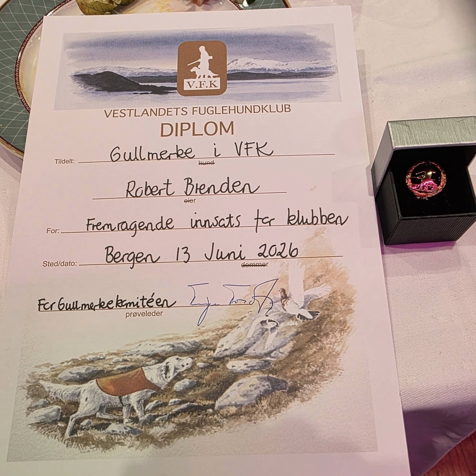 2026 Gullmerkediplom til Robert Brenden