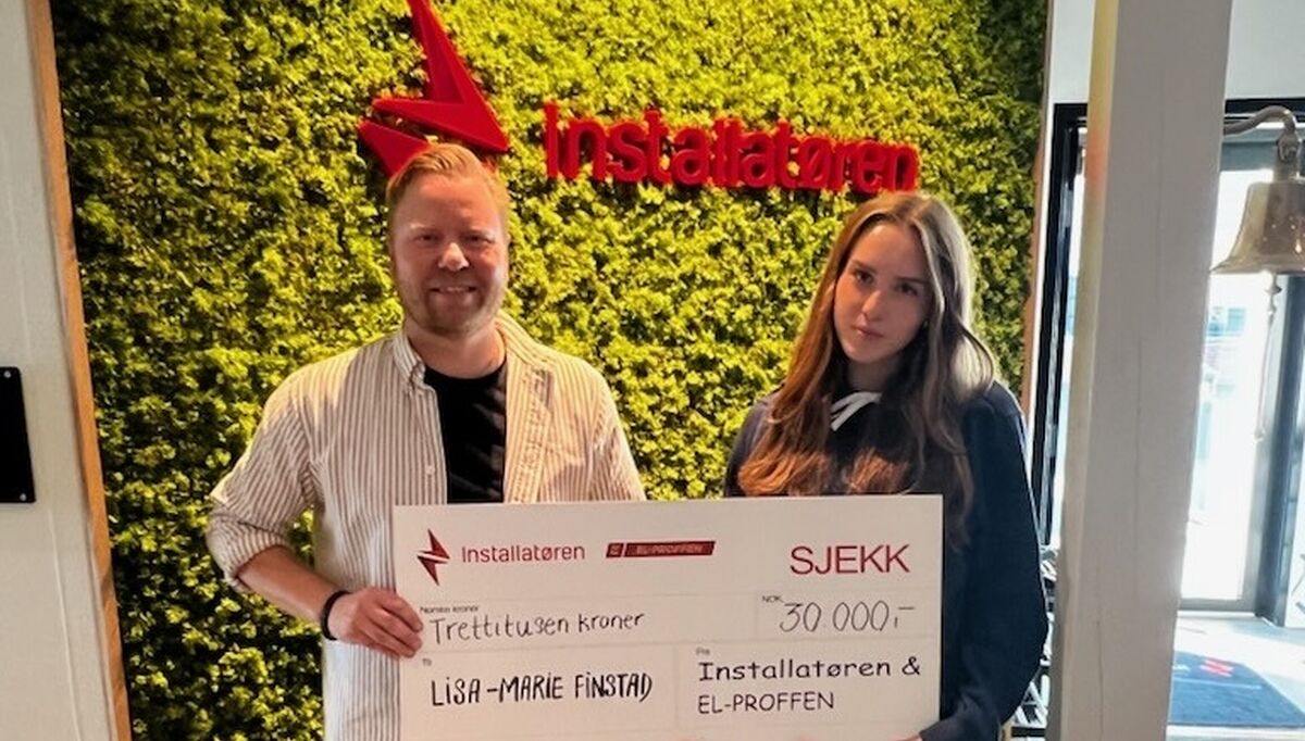 Installatøren og El-Proffen har i år gleden av å dele ut Installatøren / El-Proffen Fondet til Lisa-Marie Finstad (16) fra Vestby IL Foto: Installatøren Installatøren og El-Proffen har i år gleden av å dele ut Installatøren / El-Proffen Fondet til Lisa-Marie Finstad (16) fra Vestby IL Foto: Installatøren