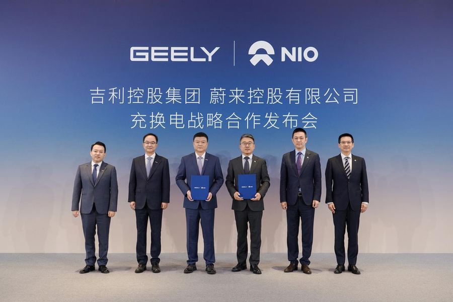 Geely Holding Group, eier av blant annet Volvo Cars, Polestar, Zeekr, Lotus og Lynk & Co, blir eier av 30 prosent av NIO Power, NIOs virksomhet innen batteribytte og lading. Foto: NIO Global